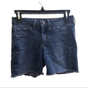 Jessica Simpson Kiss Me Super Skinny Dark Blue Denim Shorts Size 26